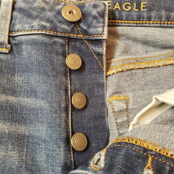 American Eagle jeans‎ size 28 slim flex distressed blue mid wash - Picture 4 of 11